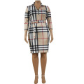 Fancy Good Quality Sexy Bodycon Dress Womenoversized Shirt Long Sleeve Checker Dress Women